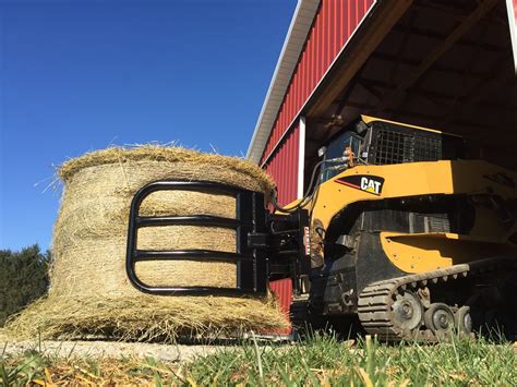 skid steer round bale slicer|round bale grabber for sale.